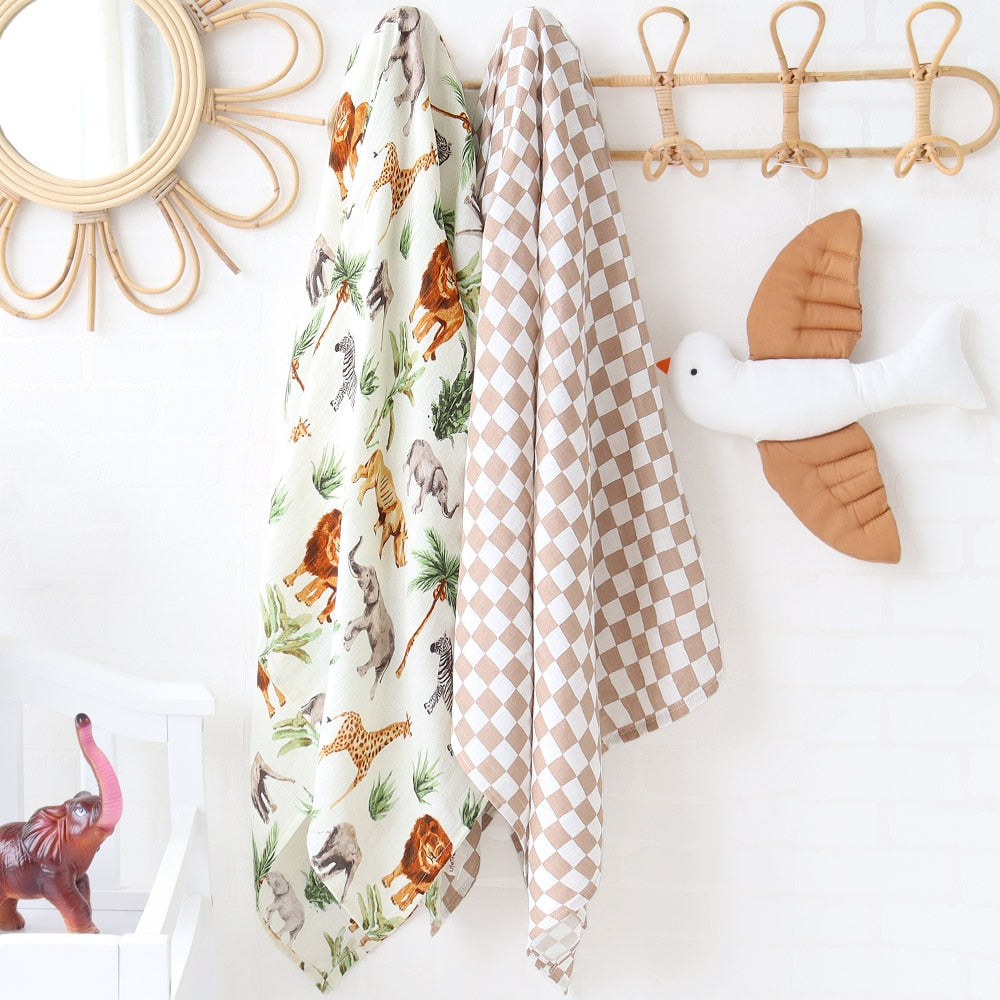 Bamboo Muslin Cotton Baby Blankets Newborn Infant | Bamboo Muslin