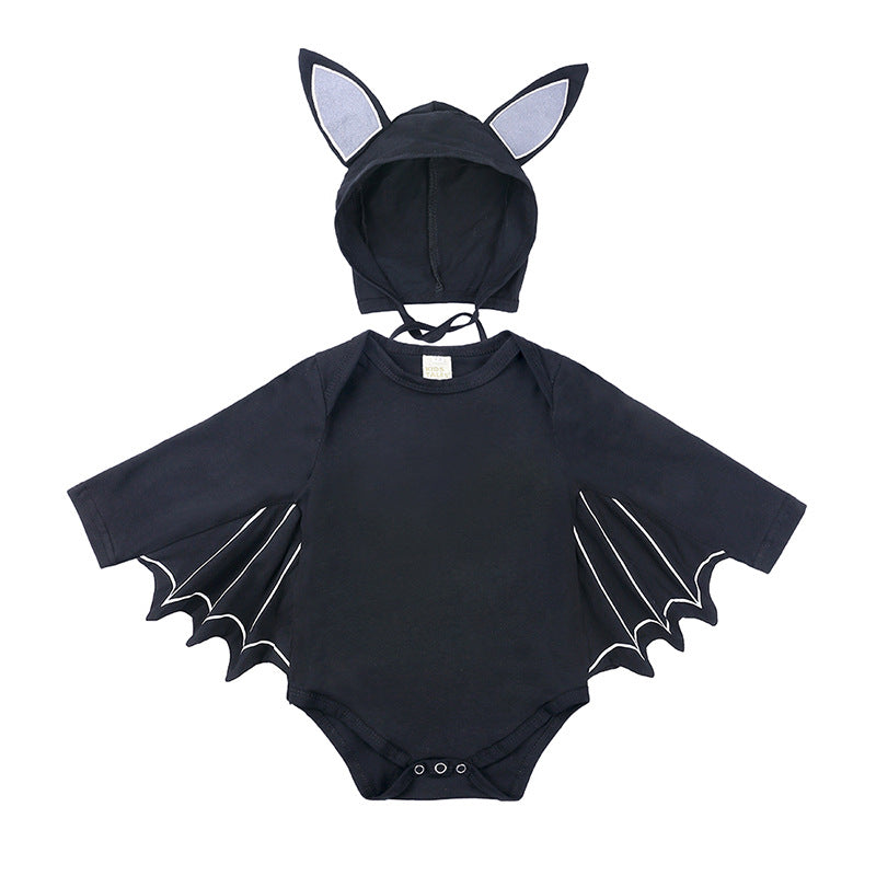Halloween Baby Black Bat Costume Cosplay Romper Jumpsuit Infant Boys