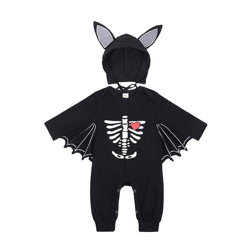 Halloween Baby Black Bat Costume Cosplay Romper Jumpsuit Infant Boys