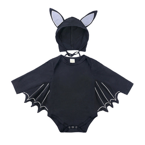 Halloween Baby Black Bat Costume Cosplay Romper Jumpsuit Infant Boys