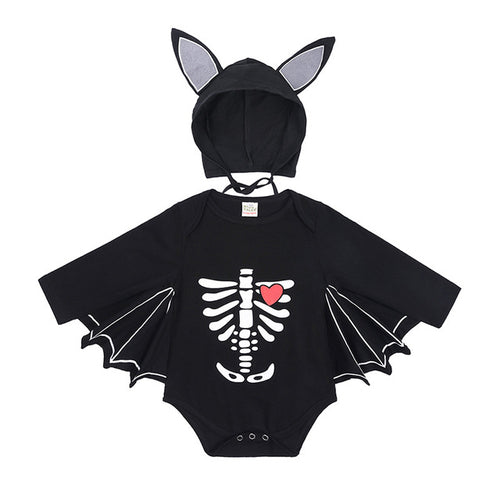 Halloween Baby Black Bat Costume Cosplay Romper Jumpsuit Infant Boys