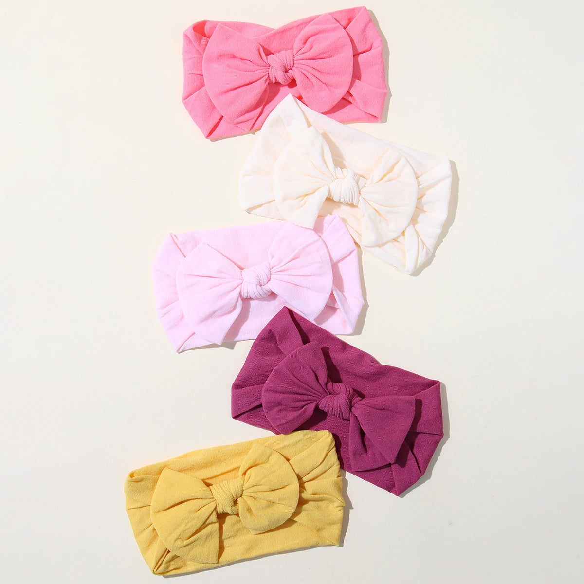 5Pcs Cute Bows Baby Headband Soft Elastic Baby Girl Hair Bands For