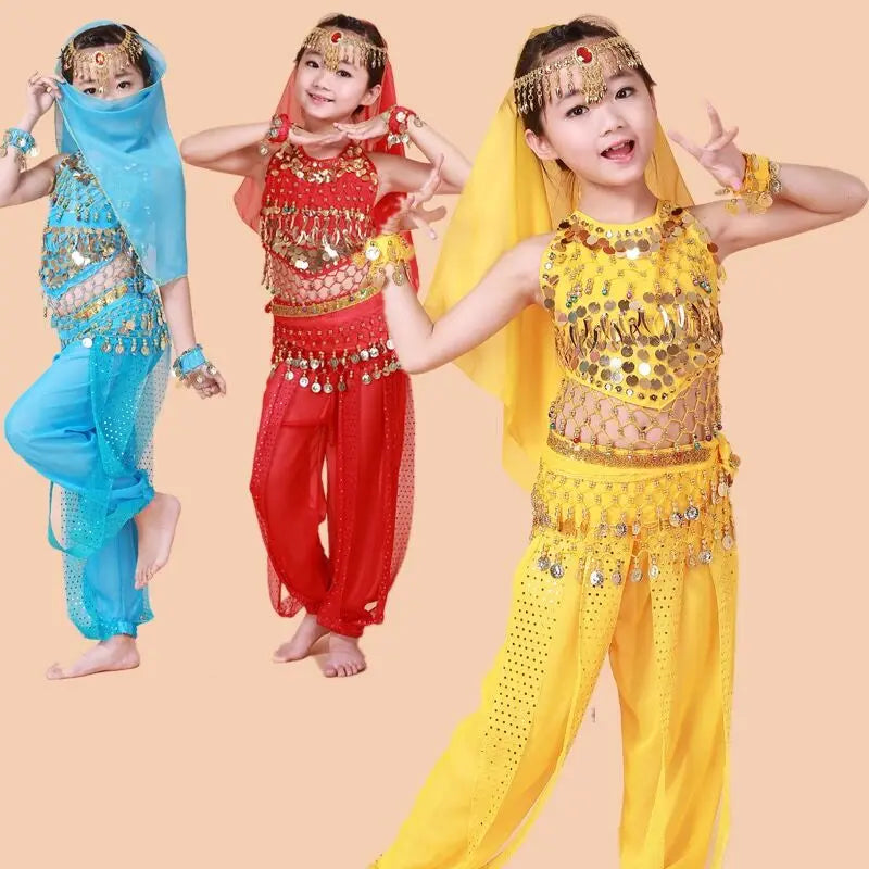 Stage Chiffon Children Indian Belly Dance Girl Costume Halloween