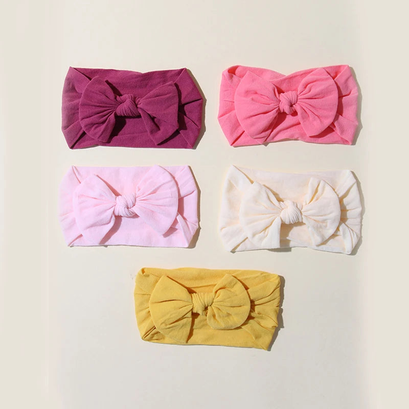 5Pcs Cute Bows Baby Headband Soft Elastic Baby Girl Hair Bands For