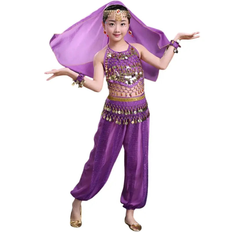 Stage Chiffon Children Indian Belly Dance Girl Costume Halloween