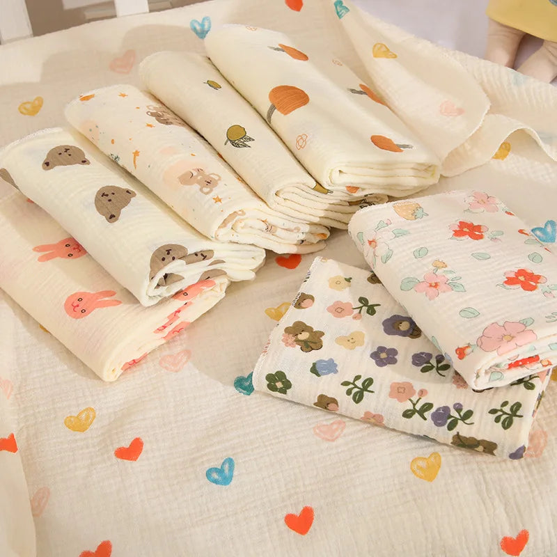 Double Layer Muslin Baby Blanket Newborn Receive Blanket Cotton