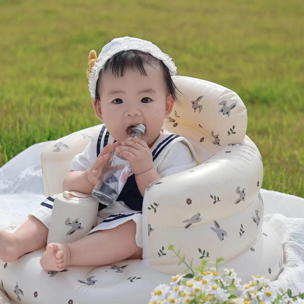 Infant Shining Baby Inflatable Sofa Children Puff Portable Bath Chairs