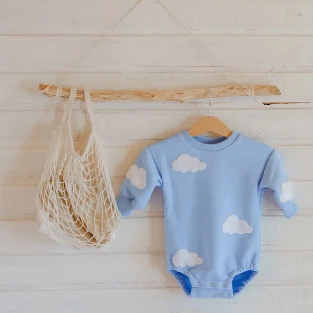 INS 2023 Spring Baby Clothes Cloud Sweatshirt Romper Baby Girl Boys