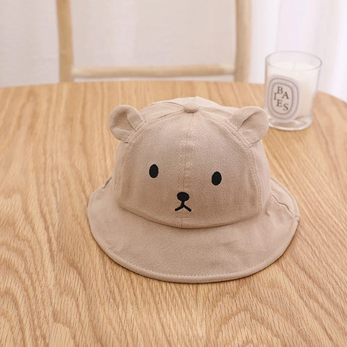 Cute Bear Baby Bucket Hat With Ears Boy Girl Cotton Kids Sun Hat
