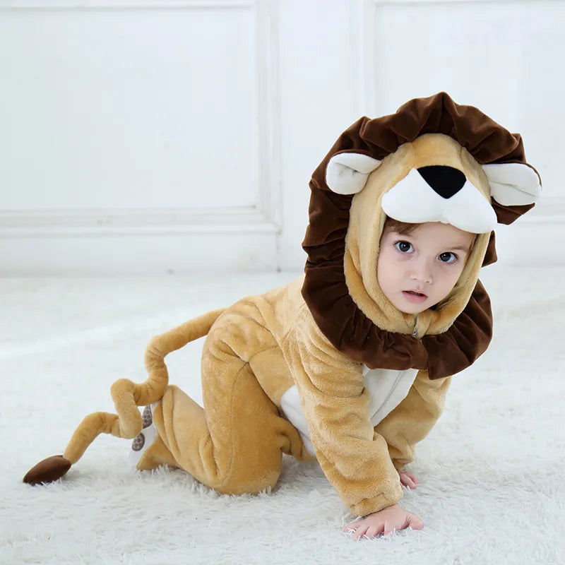 Cartoon Little King of Beasts Lion Costume Romper Jumpsuit for Baby