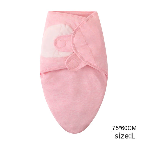 Baby Blanket Hat Set Cartoon Printed Cotton Newborn Swaddle Adjustable