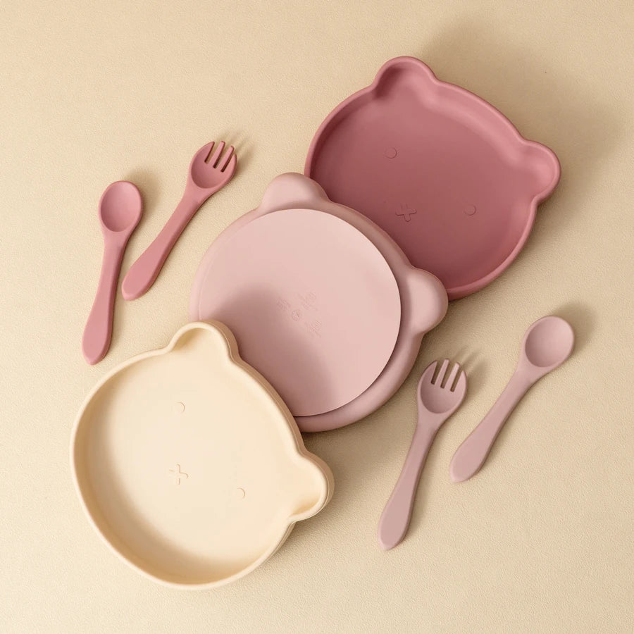 Wholesale Silicone Baby Feeding Set BPA Free Suction Dishes Plate