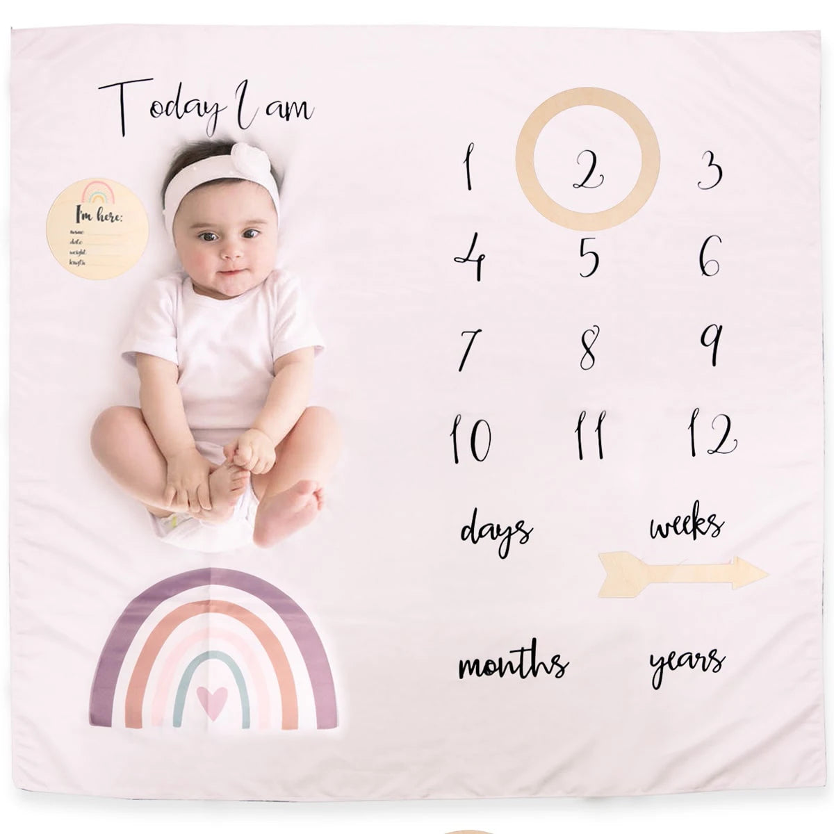 Ylsteed Newborn Milestone Blankets Baby Monthly Growth Souvenirs