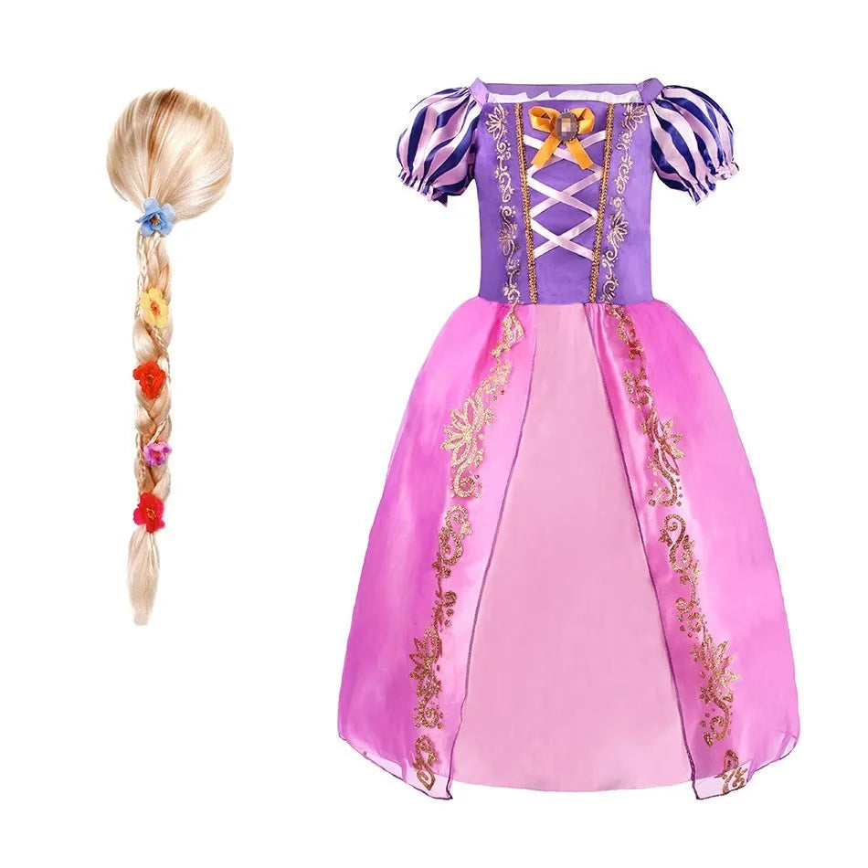 Rapunzel Dress for Girls Cinderella Belle Dress Up Fantasy Children