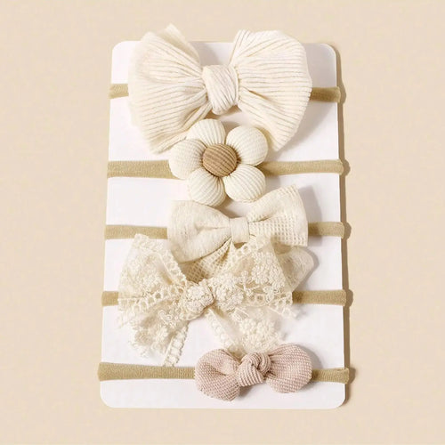 5 pcs different flower shaped baby headbands sweet and lovely floral