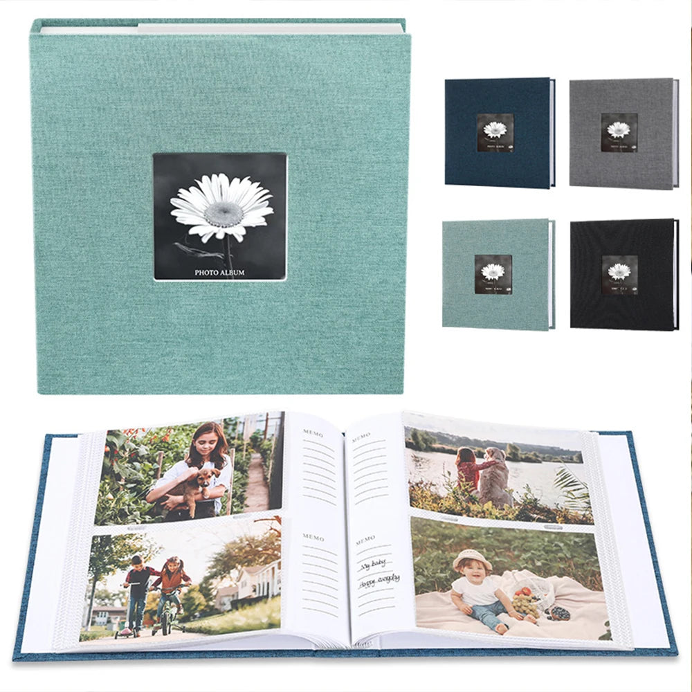 Linen Cover Photo Album 6Inch 200 Sheets Photo Album With Pockets for
