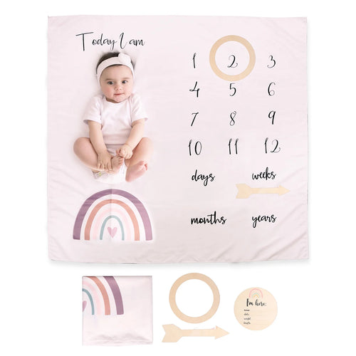 Ylsteed Newborn Milestone Blankets Baby Monthly Growth Souvenirs