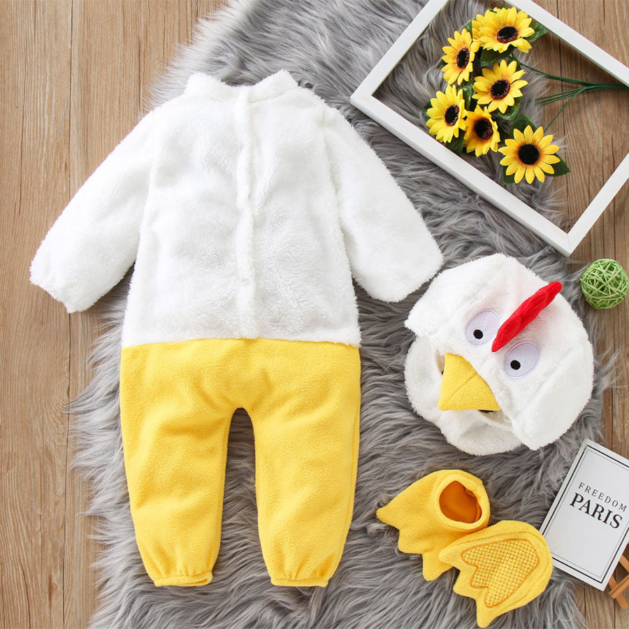 Baby Chicken Chick Costume for Boys Girls Infant Fleece Rompers