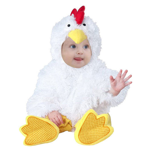 Baby Chicken Chick Costume for Boys Girls Infant Fleece Rompers