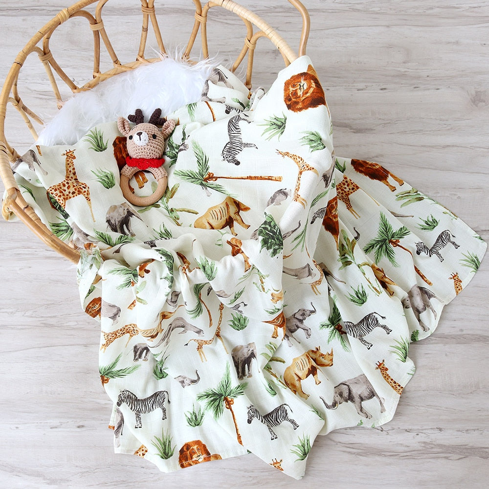 Bamboo Muslin Cotton Baby Blankets Newborn Infant | Bamboo Muslin