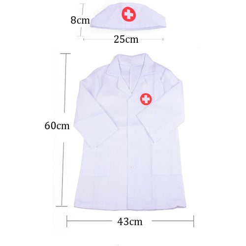 Simulation doctor nurse work Children Uniform Cross Coat Halloween