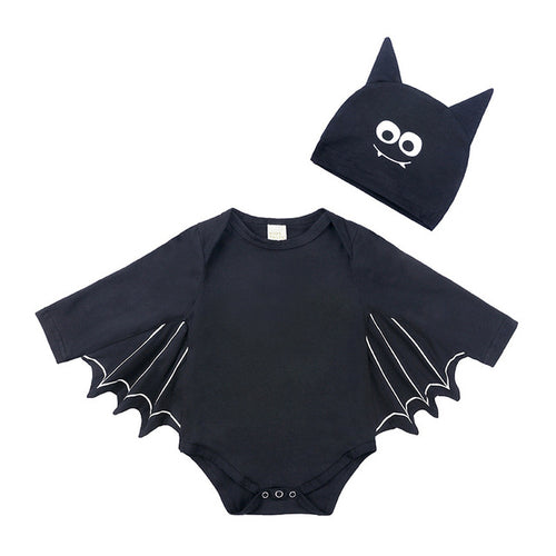 Halloween Baby Black Bat Costume Cosplay Romper Jumpsuit Infant Boys