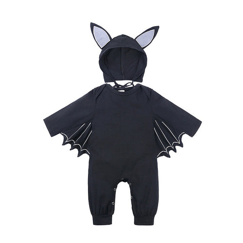 Halloween Baby Black Bat Costume Cosplay Romper Jumpsuit Infant Boys
