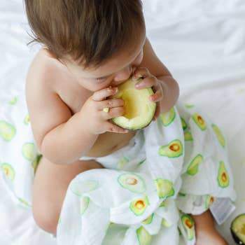 ORGANIC SWADDLE SET - AVOCUDDLES (Avocado + Lime Green Stripes)