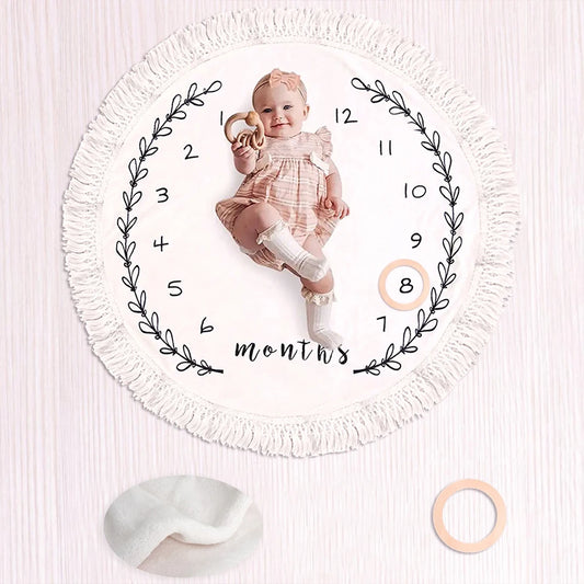 Ylsteed Flannel Month Milestone Blanket Baby First Year Calendar