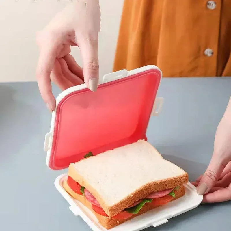 Sandwich Toast Bento Box Portable Reusable Silicone Sandwich Bread