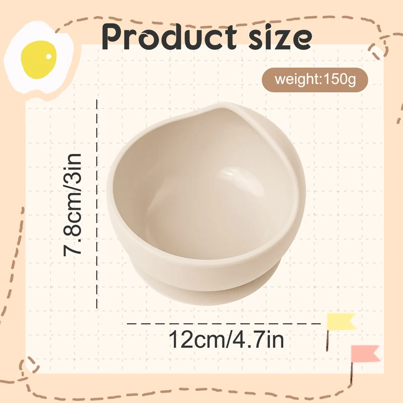 2PC Silicone Sucker Bowl Feeding Tableware for Infant and Young