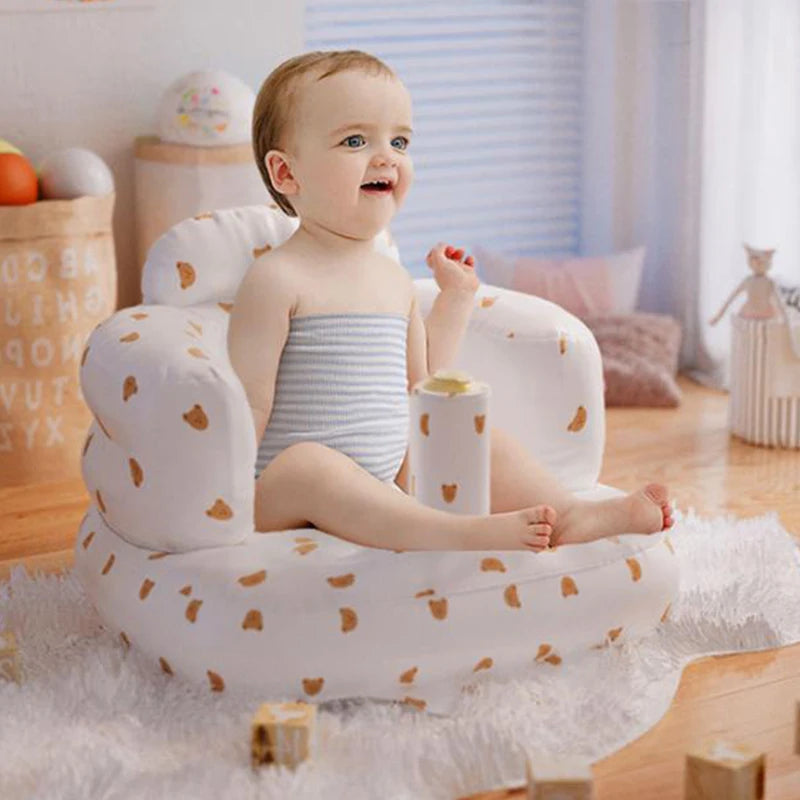 Baby Inflatable Sofa Children Puff Portable Bath Chairs PVC