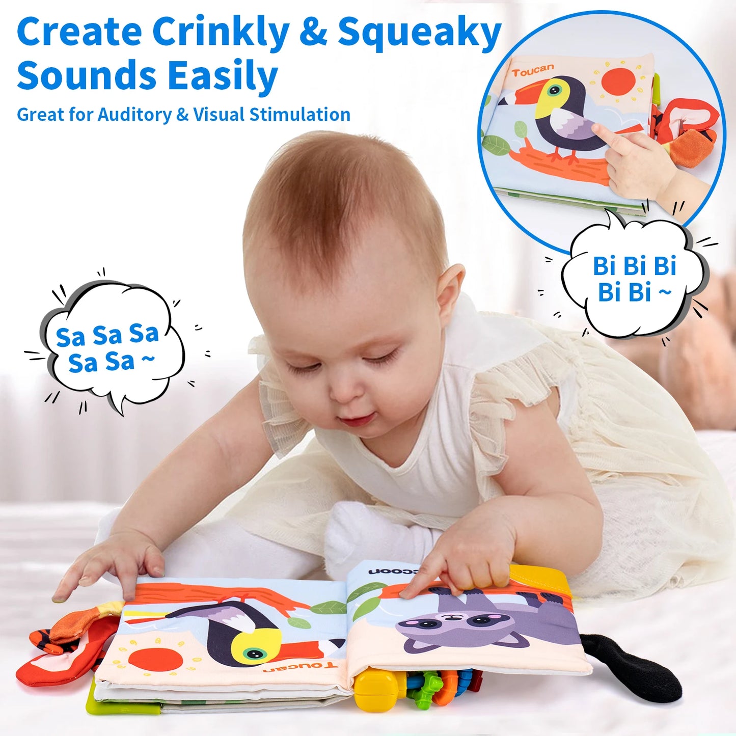 3D Animal Tail Cloth Book Soft Baby Cloth Book Newborn Montessori