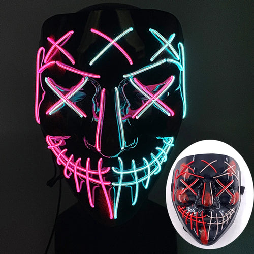 Wireless Scary Glowing Mask LED Luminous Purge Mask Halloween Horror