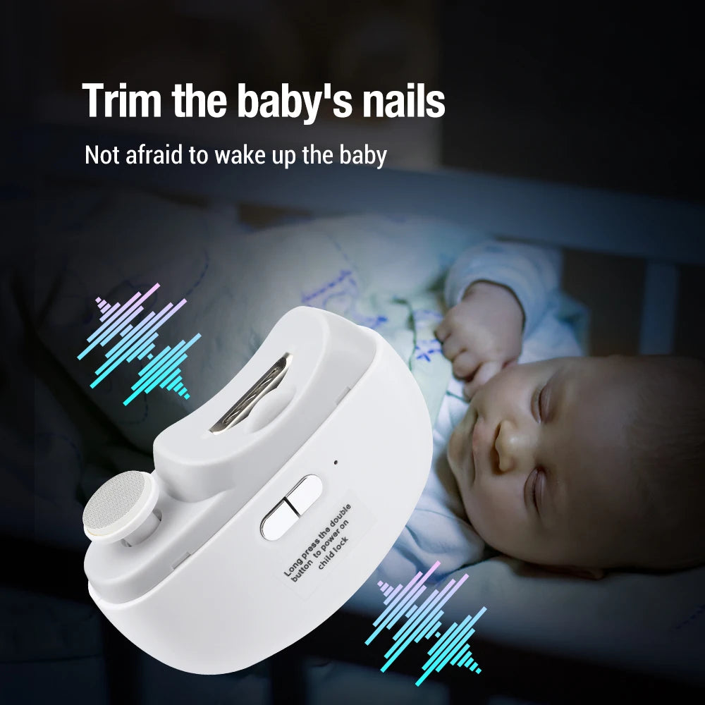 Electric Nail Clippers With Light Automatic Anicure Trimmer Adult Baby