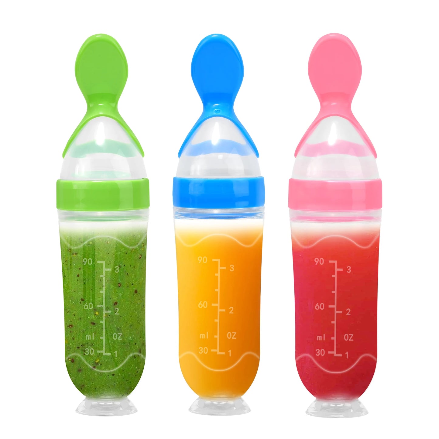 2pcs Squeezing Feeding Bottle Cup Silicone Newborn Baby Pacifier