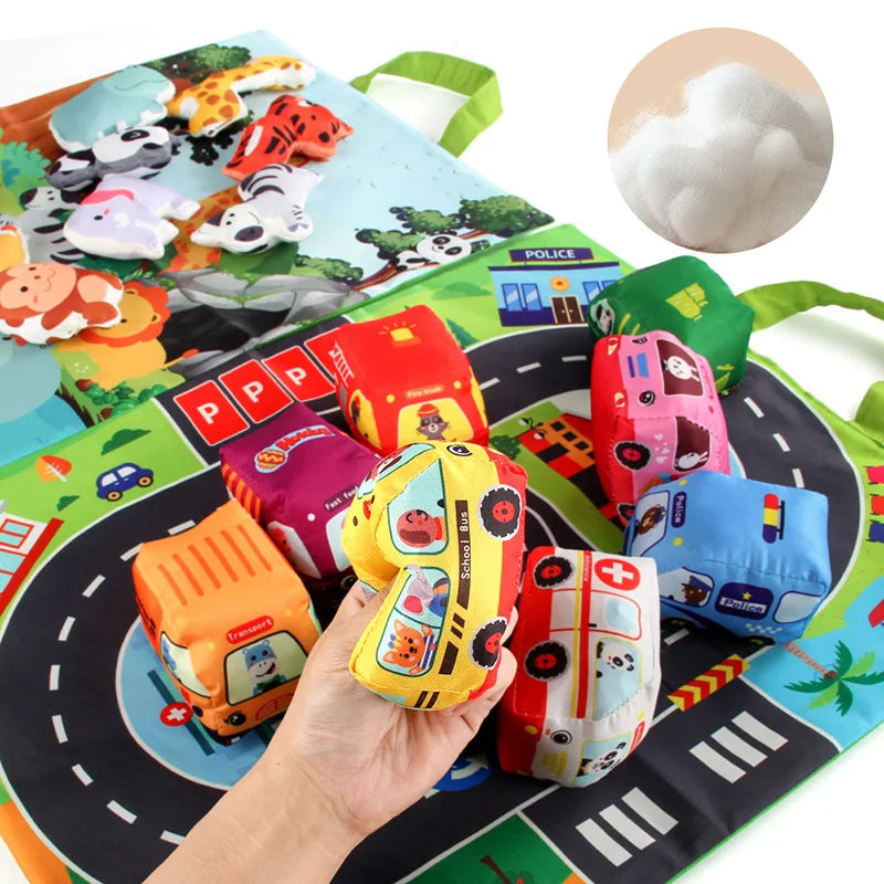 Soft Fabric Car Toy for Babies - Tear-Resistant Cloth Book with