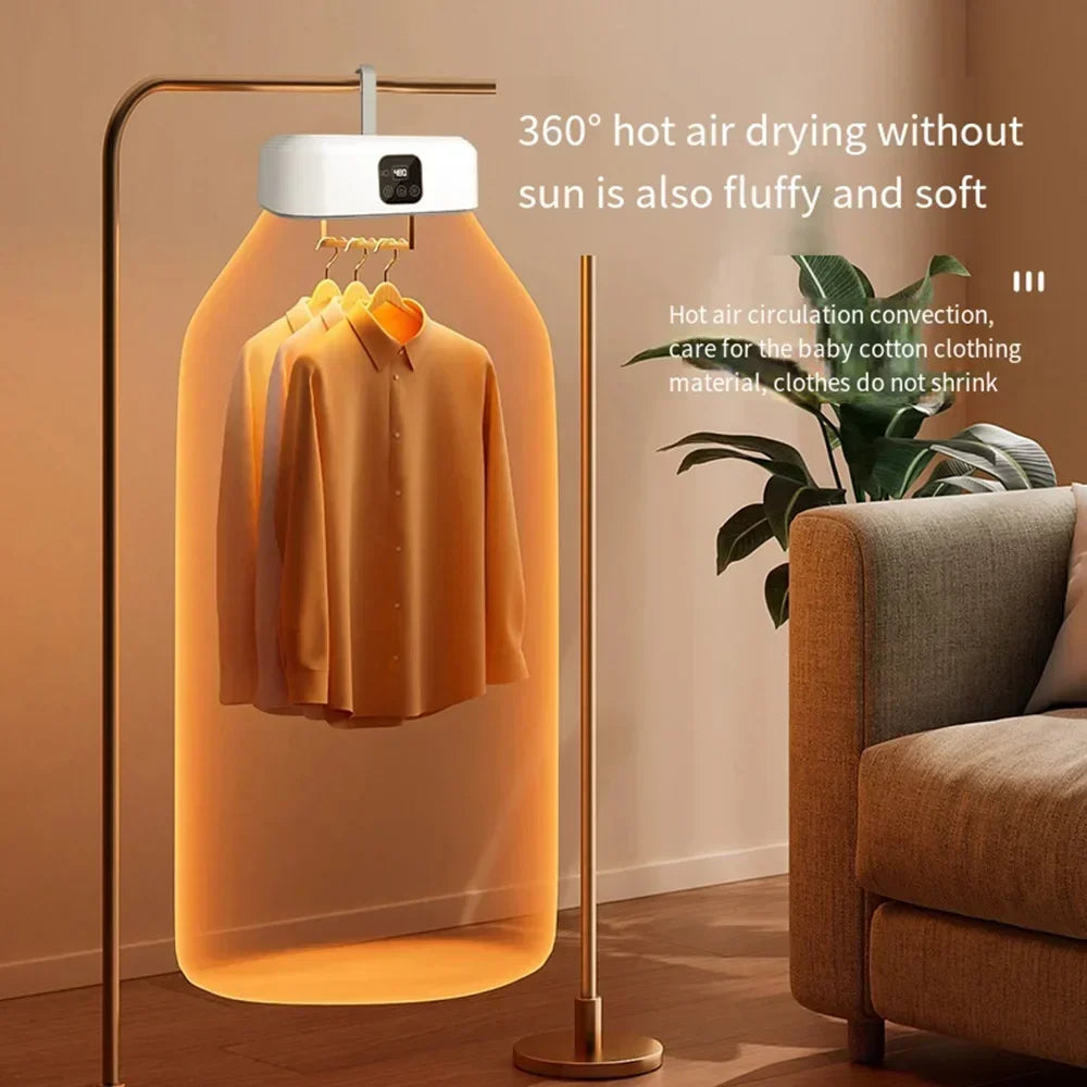 600W Portable Clothes Dryer, Easy to Use Mini Dryer with Dryer Bag for