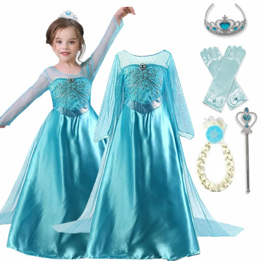 Elsa Dress for Girls 3-10 Yrs Birthday Role Elsa Princess Dress For
