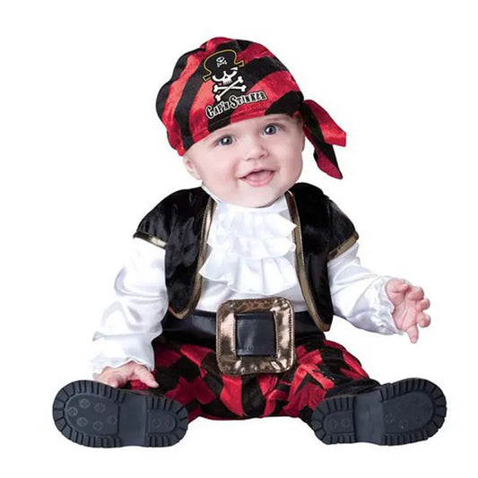 Baby Boys Girls Captain Pirate Costume Infant Toddler Romper Jumpsuit