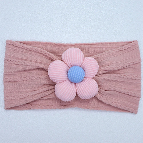 New Flower Nylon Girl Hairband Elastic Soft Baby Headband for Children