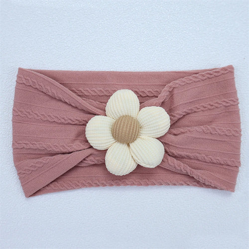 New Flower Nylon Girl Hairband Elastic Soft Baby Headband for Children