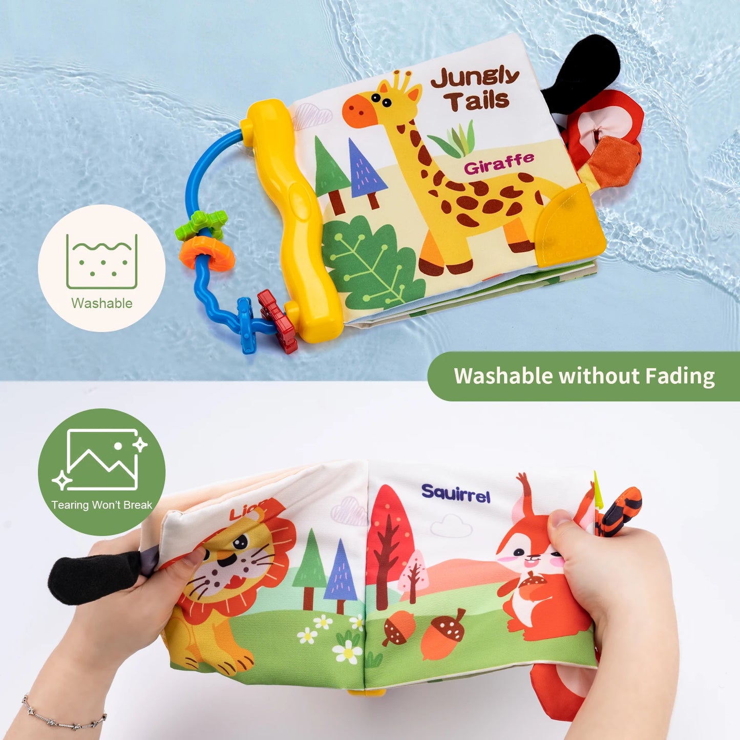 3D Animal Tail Cloth Book Soft Baby Cloth Book Newborn Montessori