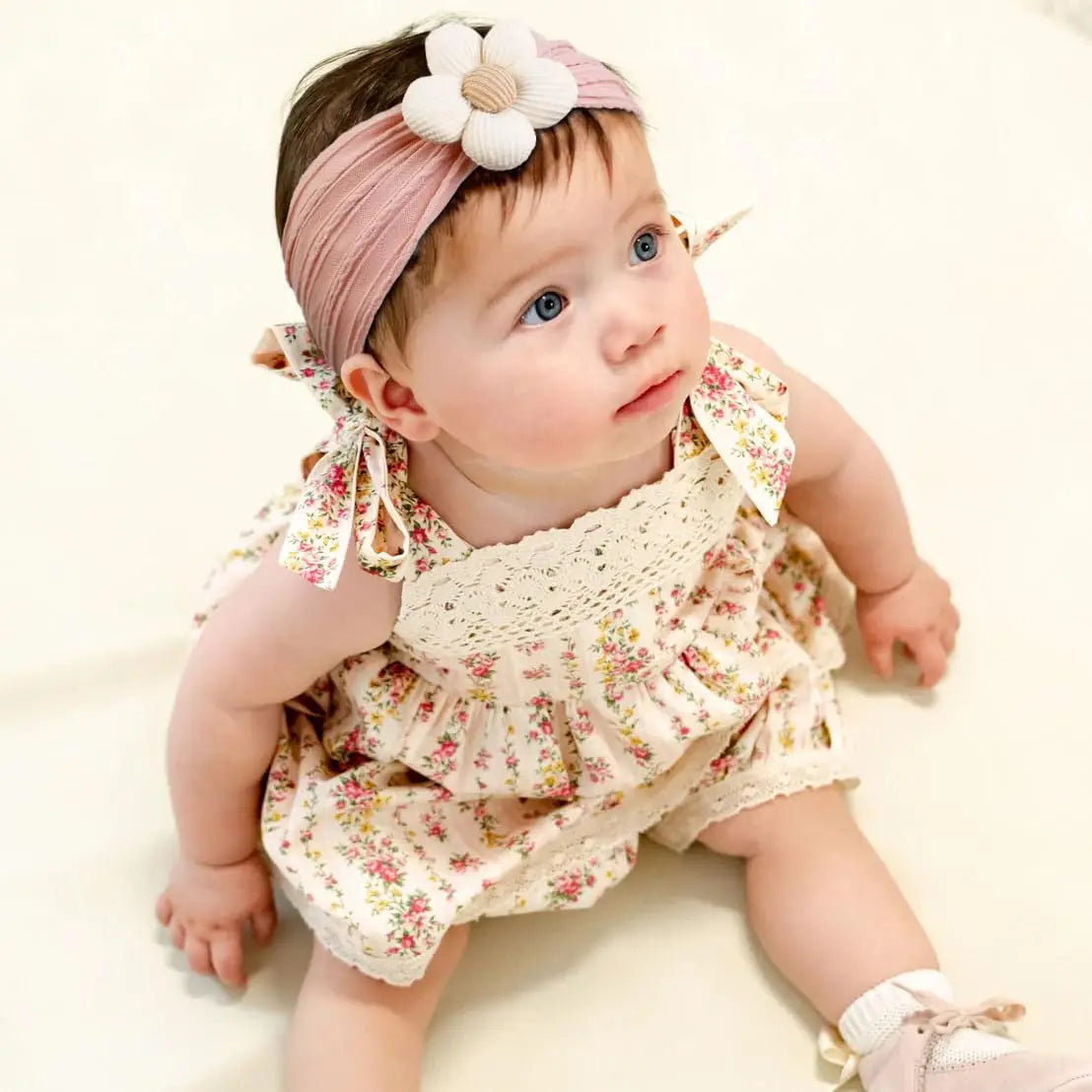 New Flower Nylon Girl Hairband Elastic Soft Baby Headband for Children