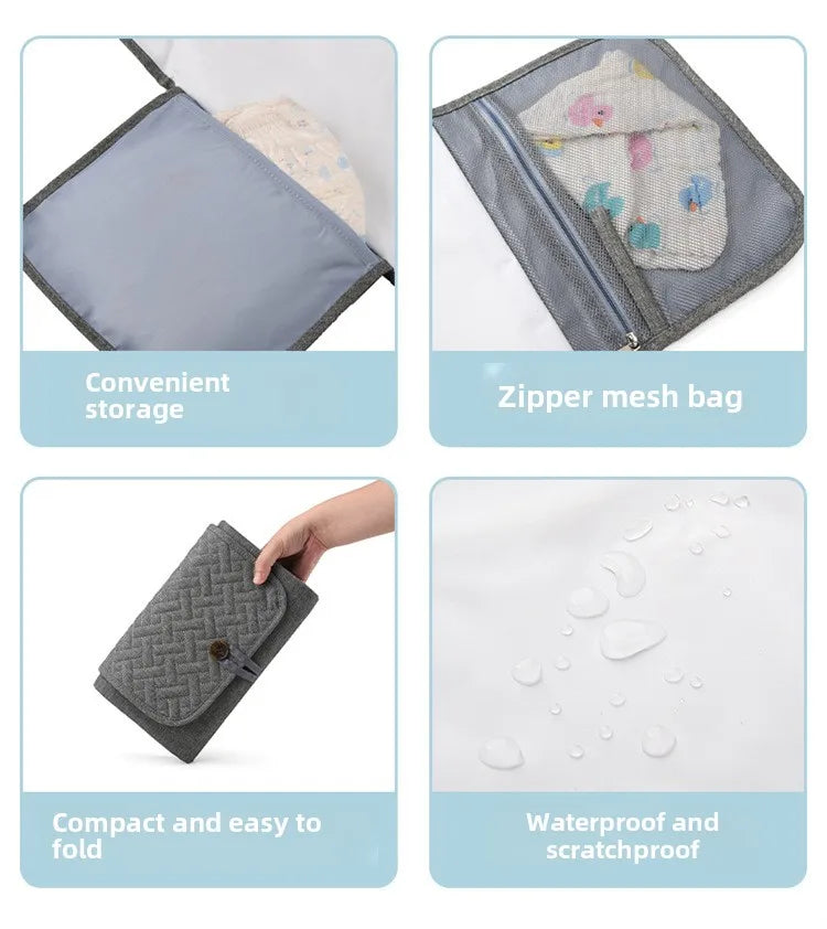 Folding Baby Diaper Pad Portable Infant Diaper Changing Mat for