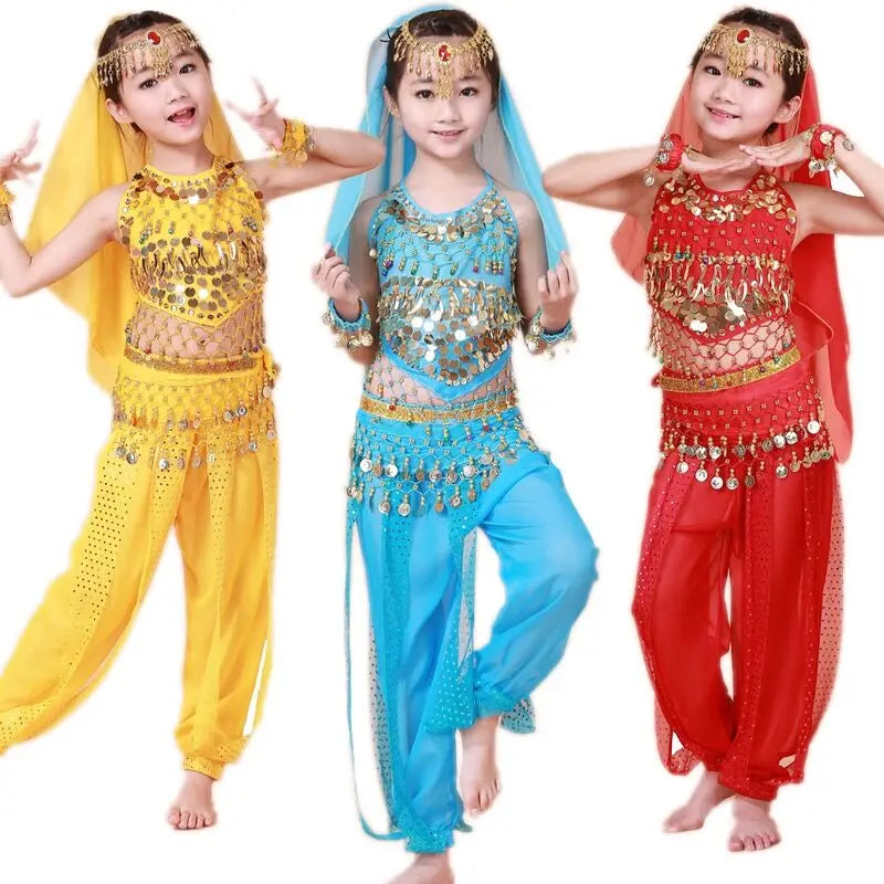 Stage Chiffon Children Indian Belly Dance Girl Costume Halloween