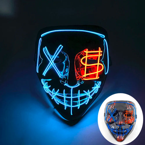 Wireless Scary Glowing Mask LED Luminous Purge Mask Halloween Horror