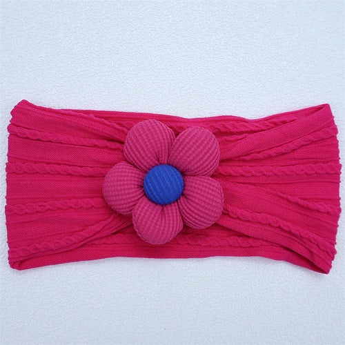 New Flower Nylon Girl Hairband Elastic Soft Baby Headband for Children