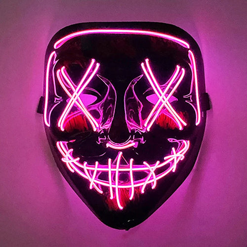Wireless Scary Glowing Mask LED Luminous Purge Mask Halloween Horror
