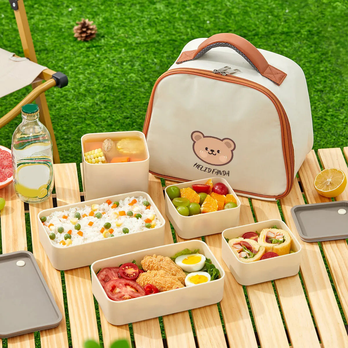 WORTHBUY Plastic Lunch Box Picnic Portable Sealed Bento Boxes With